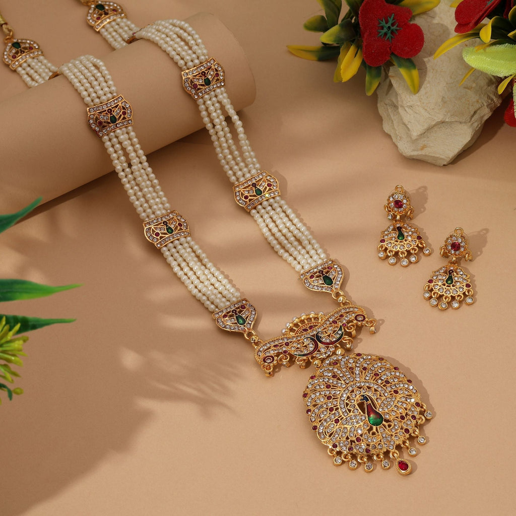 Designer Rani Color Rajputi Jewellery Rani Haar Ideal For Bridal And Wedding Jewellery Sets