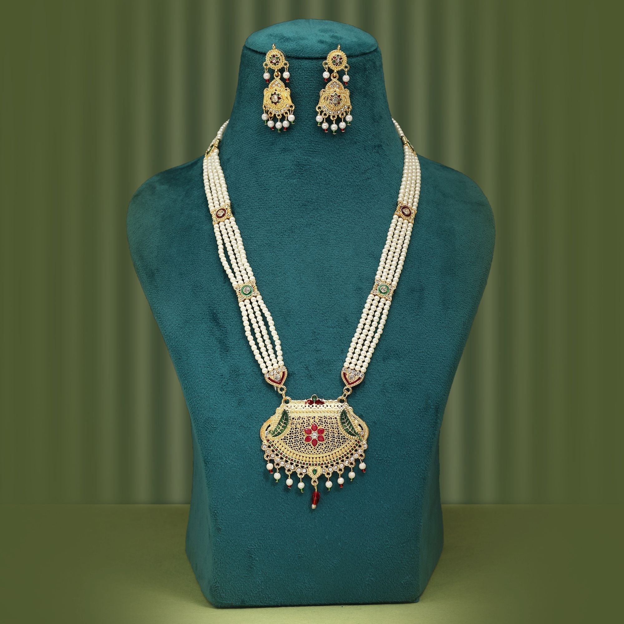 Premium Multi Color Rajputi Jewellery Rani Haar Perfect Choice For Festive Ethnic Party Wear