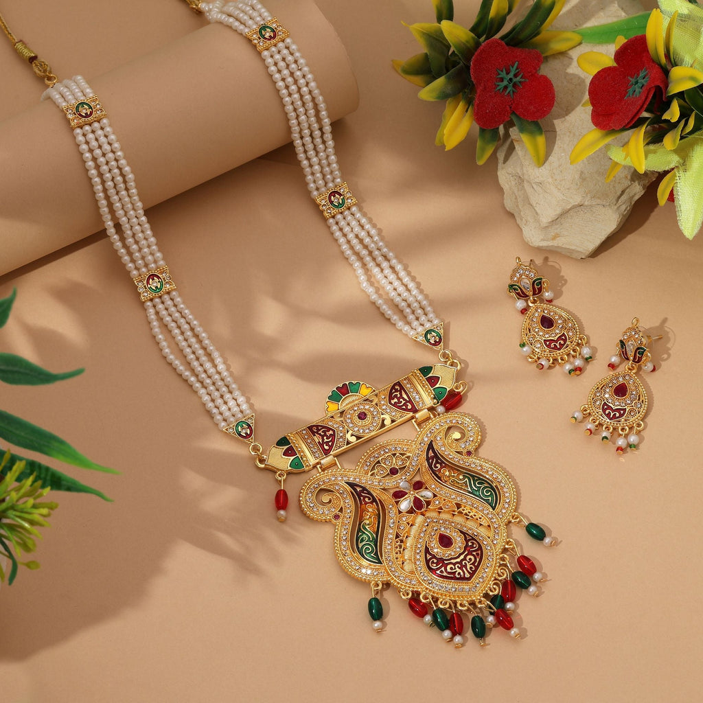 Charming Multi Color Rajputi Jewellery Rani Haar Perfect For Weddings Parties And Celebrations