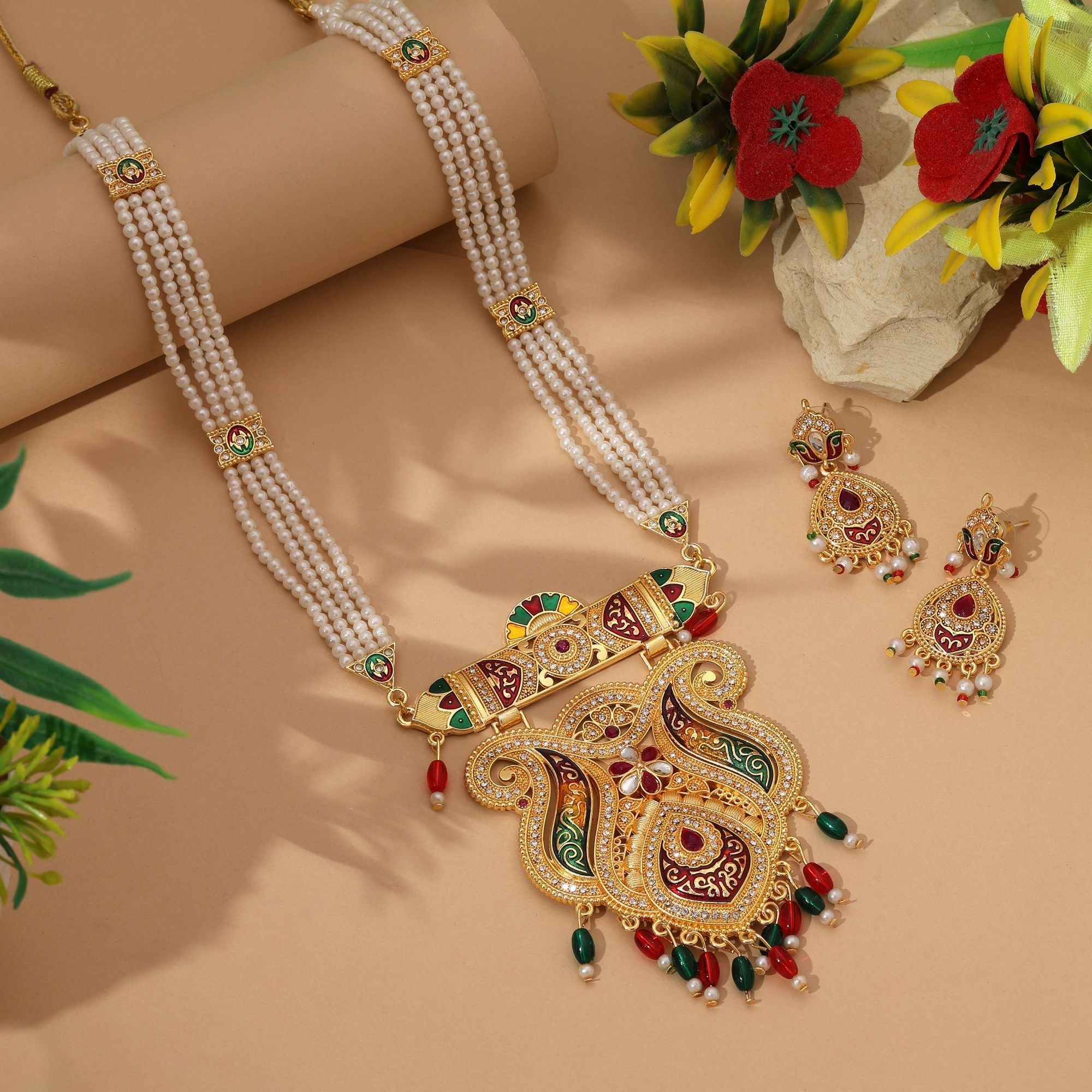 Charming Multi Color Rajputi Jewellery Rani Haar Perfect For Weddings Parties And Celebrations