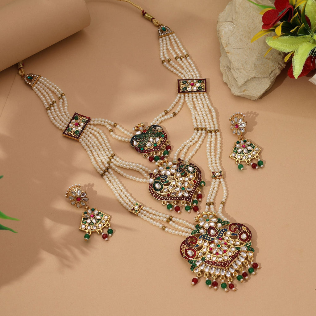 Antique Multi Color Rajputi Jewellery Rani Haar Designed For Bridal Festive Traditional Jewellery