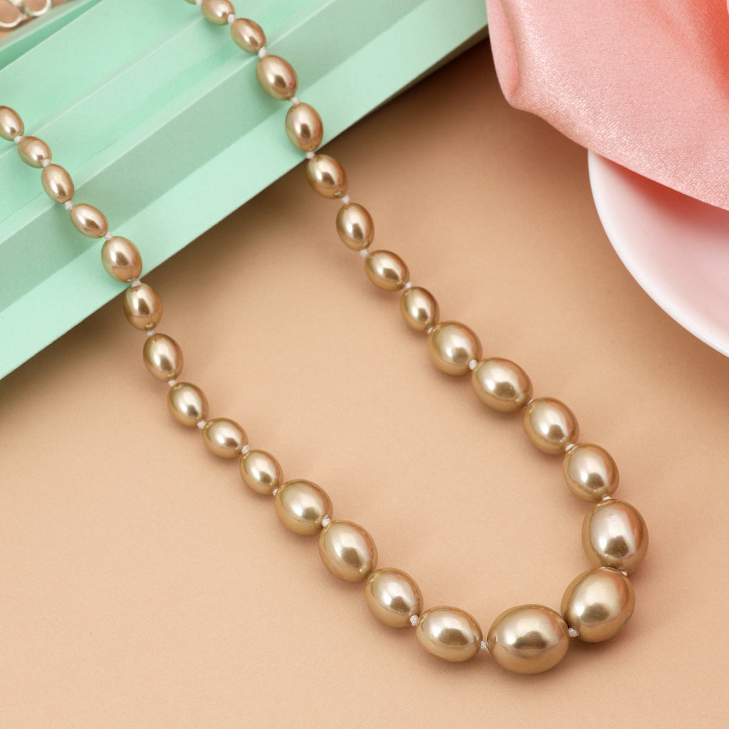 Gold Color Antique Designer Pearl Necklace For Wedding And Celebration Looks