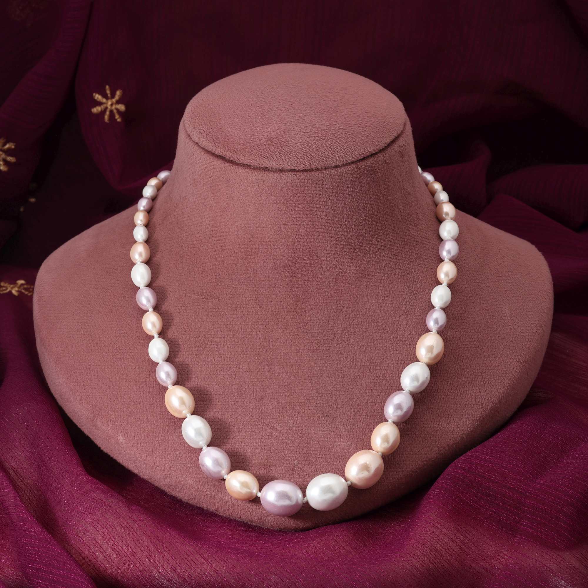Multi Color Vibrant Handcrafted Pearl Necklace For Festive And Bridal Style