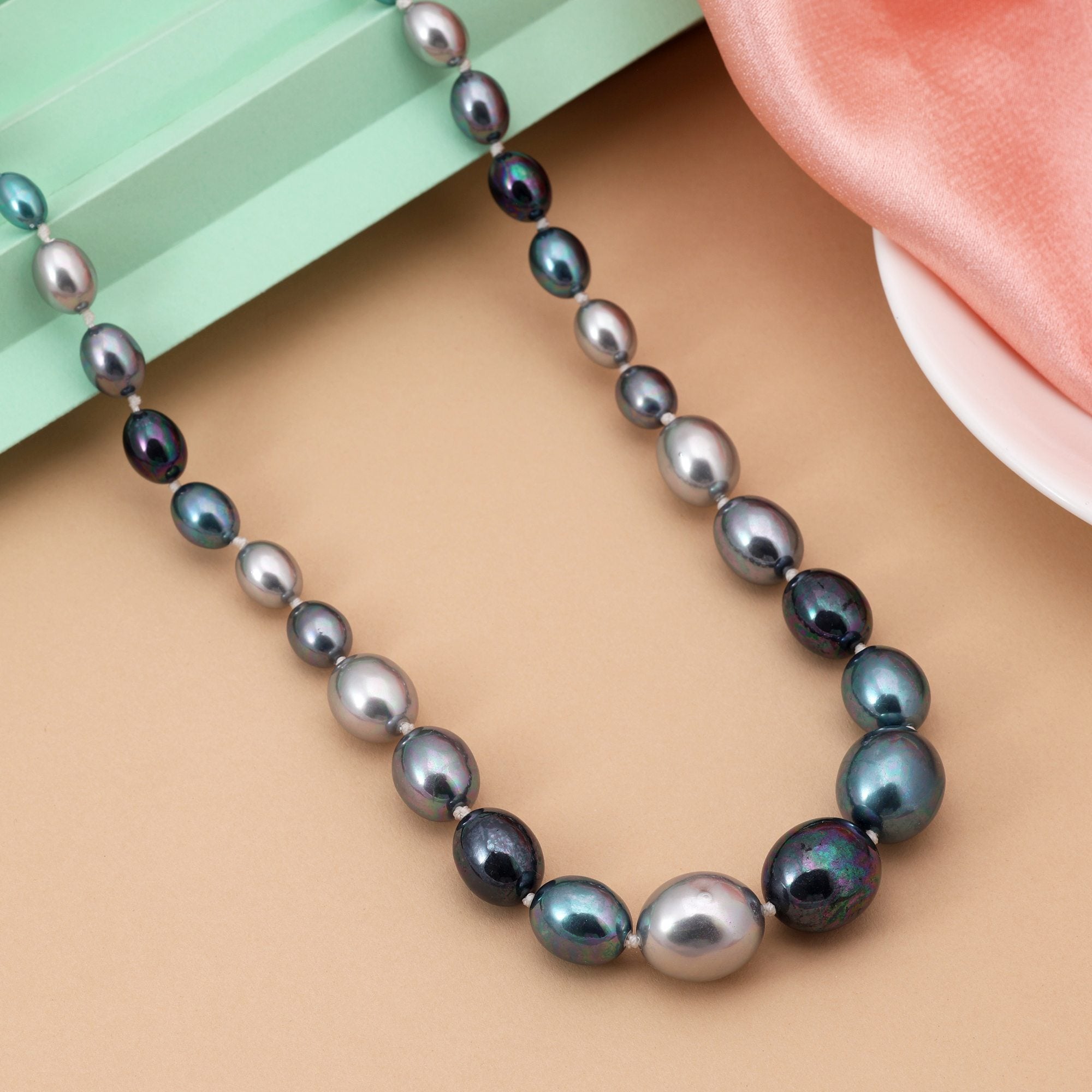 Turquoise Color Elegant Designer Pearl Necklace For Ethnic And Party Occasions