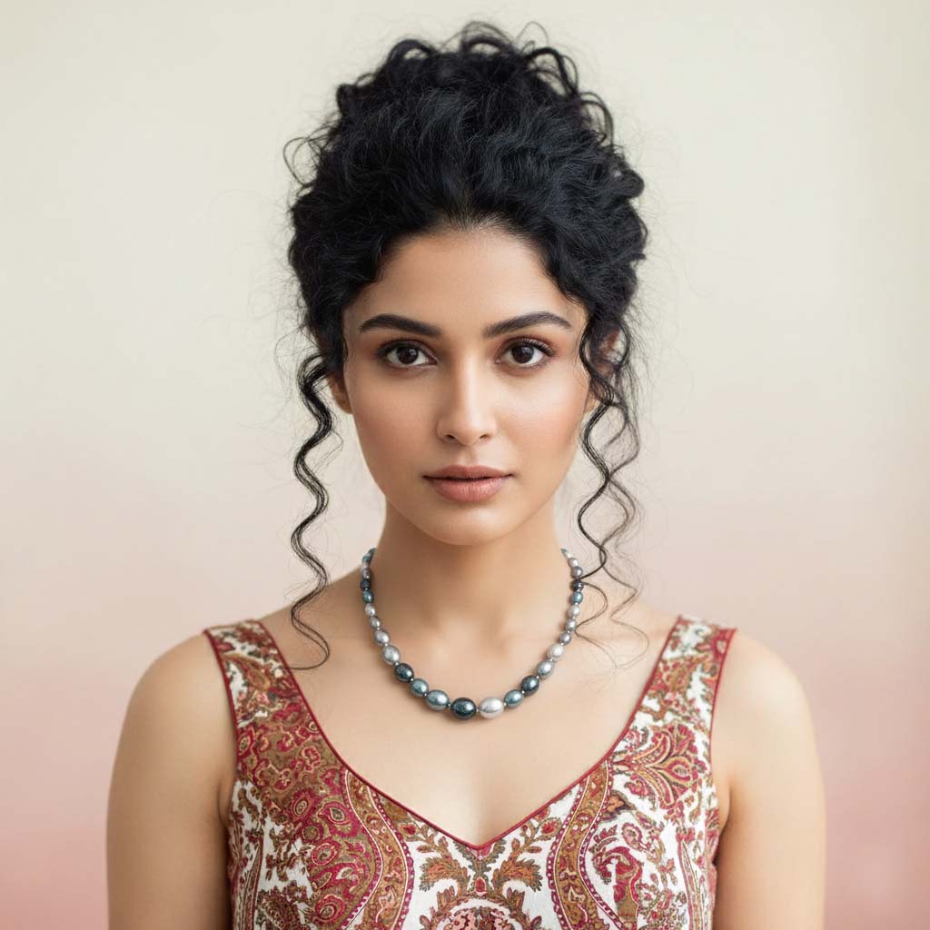 Turquoise Color Elegant Designer Pearl Necklace For Ethnic And Party Occasions