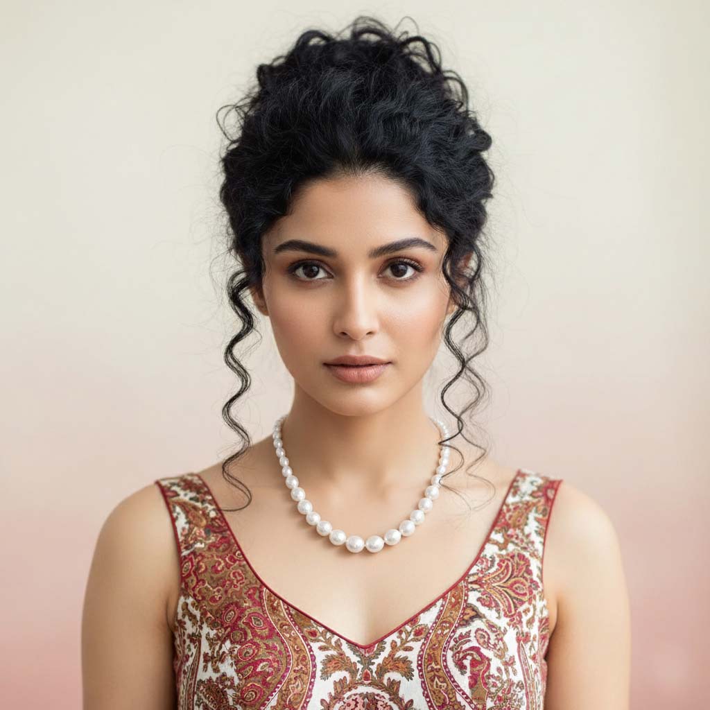 White Color Stunning Traditional Pearl Necklace For Wedding And Special Events