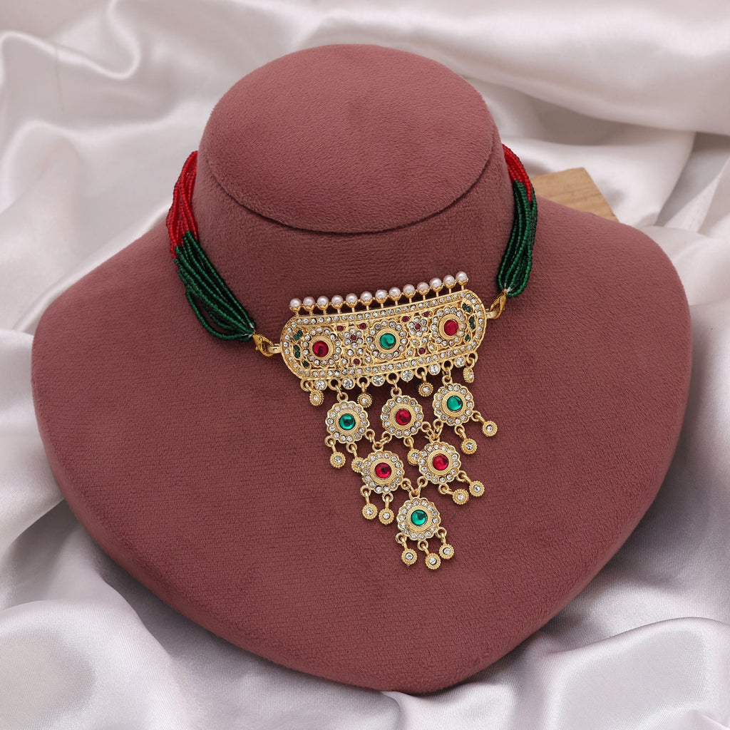 Rani & Green Rajputi Choker Rani Haar