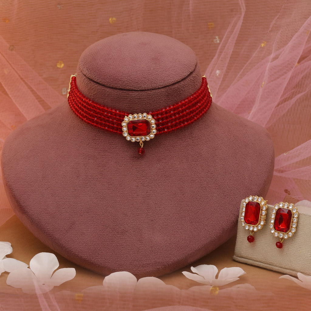 Red Rajputi Rani Haar Choker