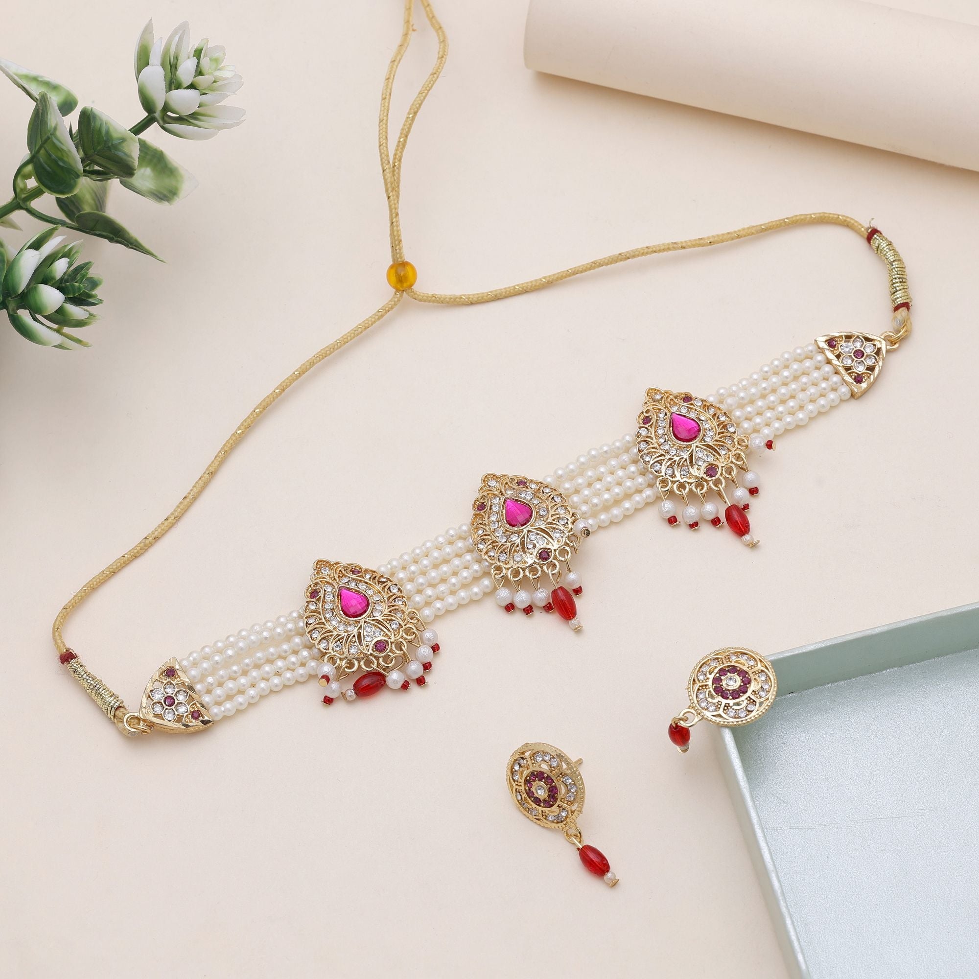 Rani & Red Choker Rajputi Rani Haar