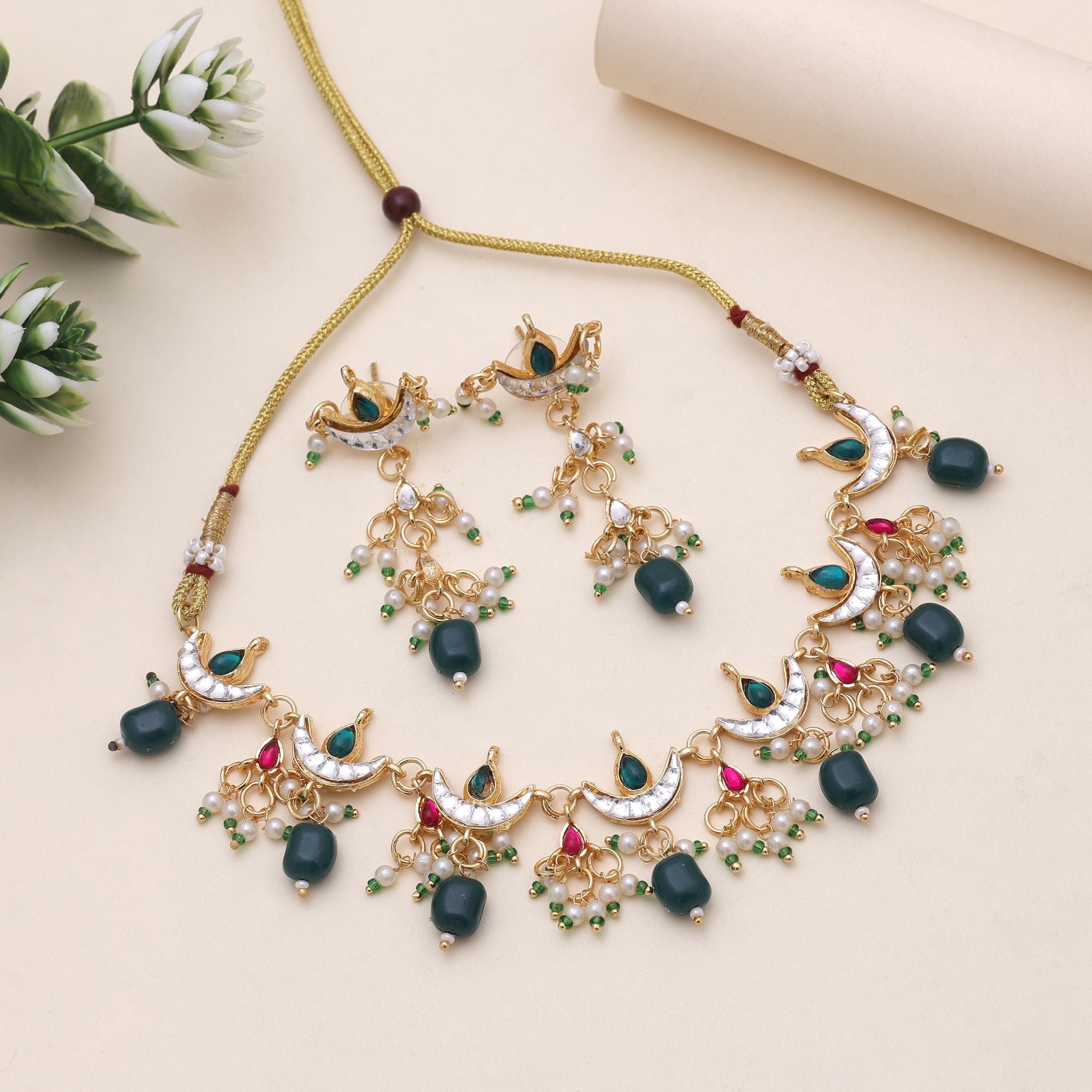 Green Rajputi Rani Haar