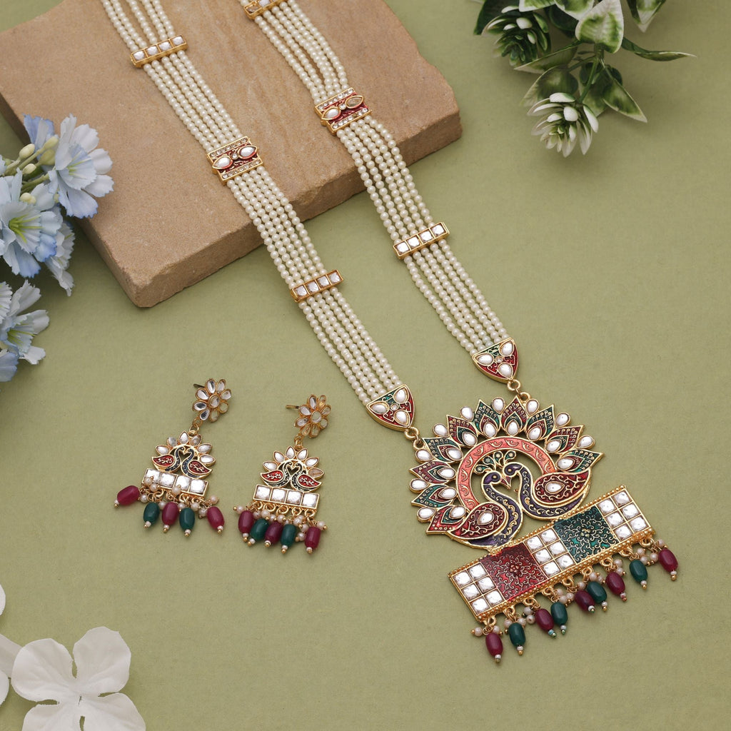 Multicolor Meena Work Royal Rani Haar
