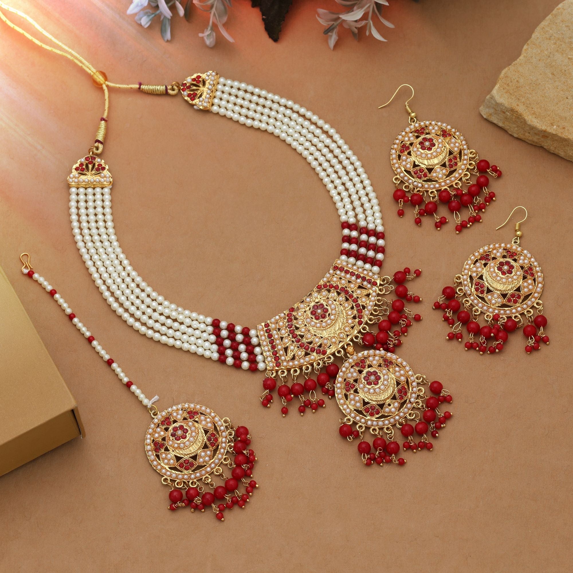Red Color Bridal Rajputi Rani Haar