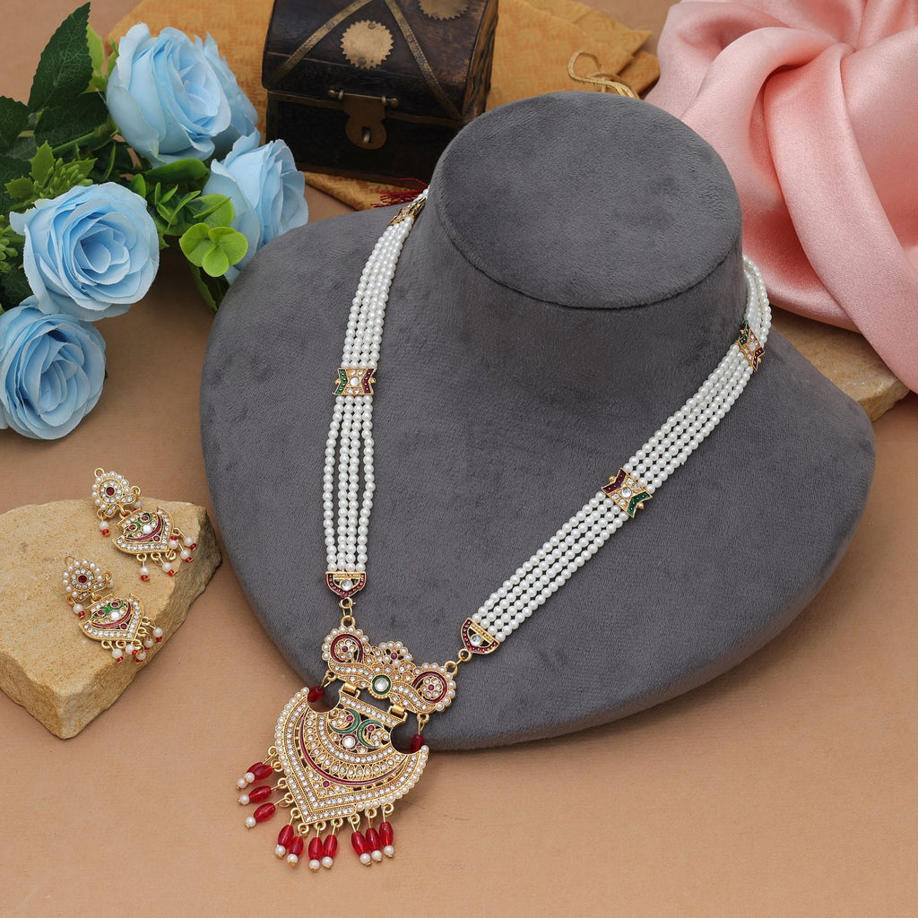 Elegant Red Rajputi Rani Haar