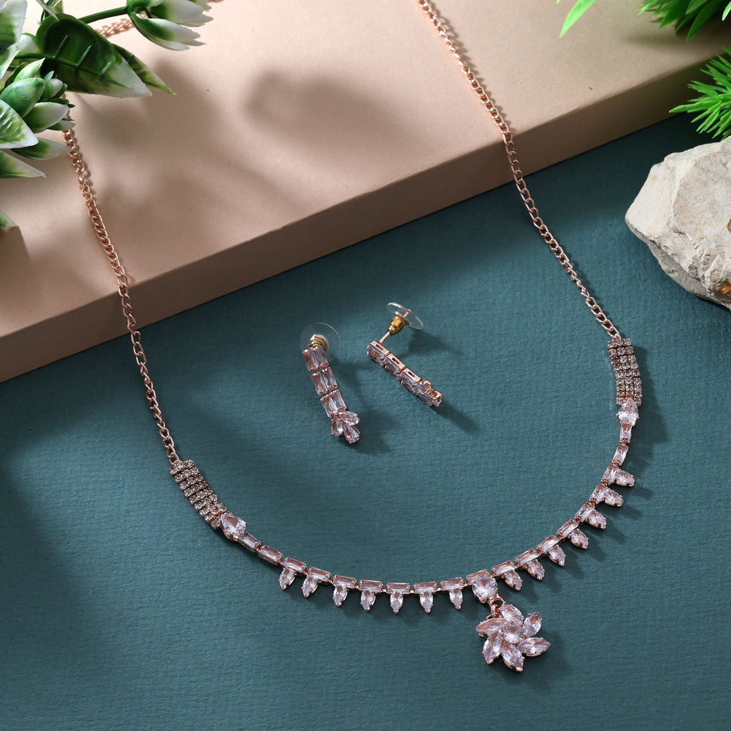 Classic White Color Stone Necklace Set For Wedding And Party Look