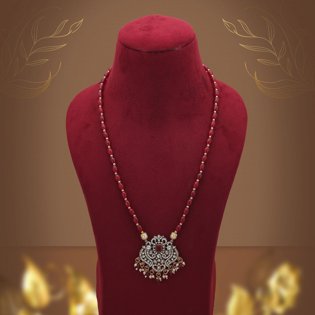 Maroon Color Stone Necklace