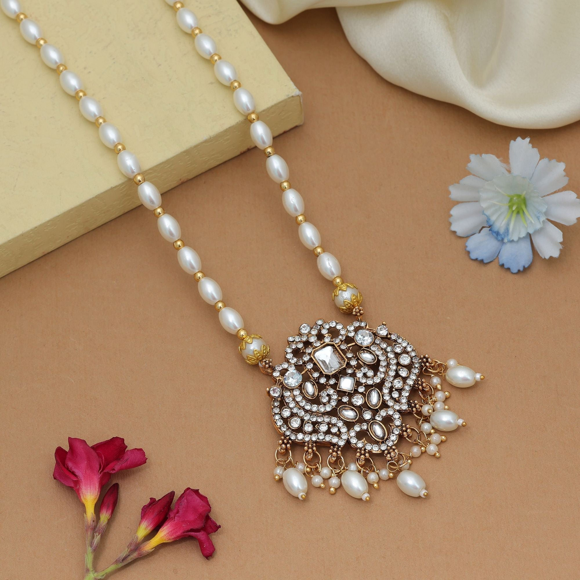 White Color Stone Necklace
