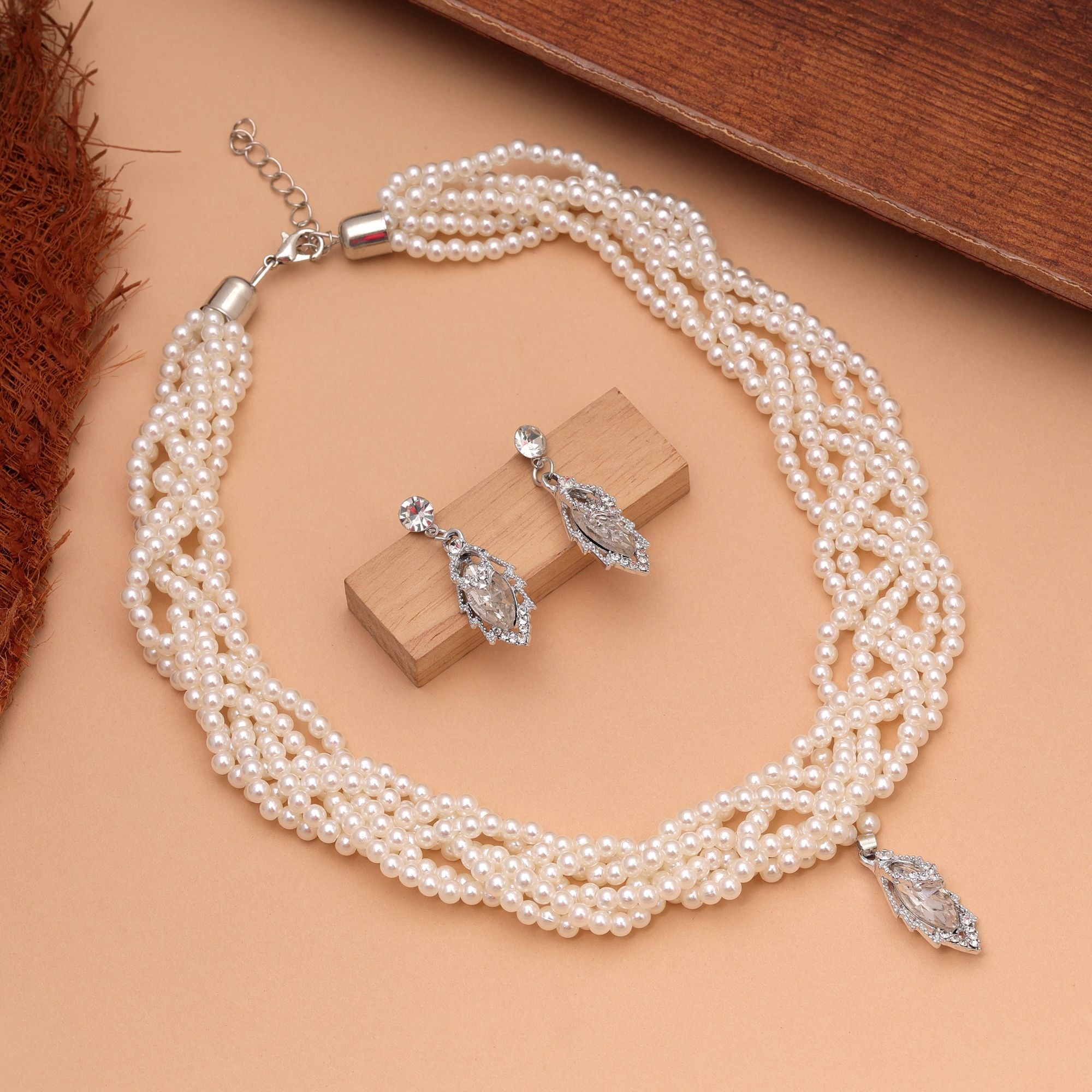 White Color Stone Necklace Set Designer Traditional Look