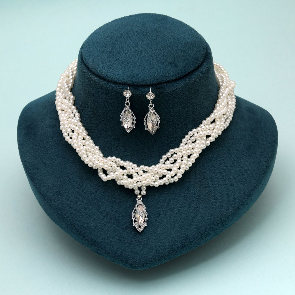 White Color Stone Necklace Set Designer Traditional Look
