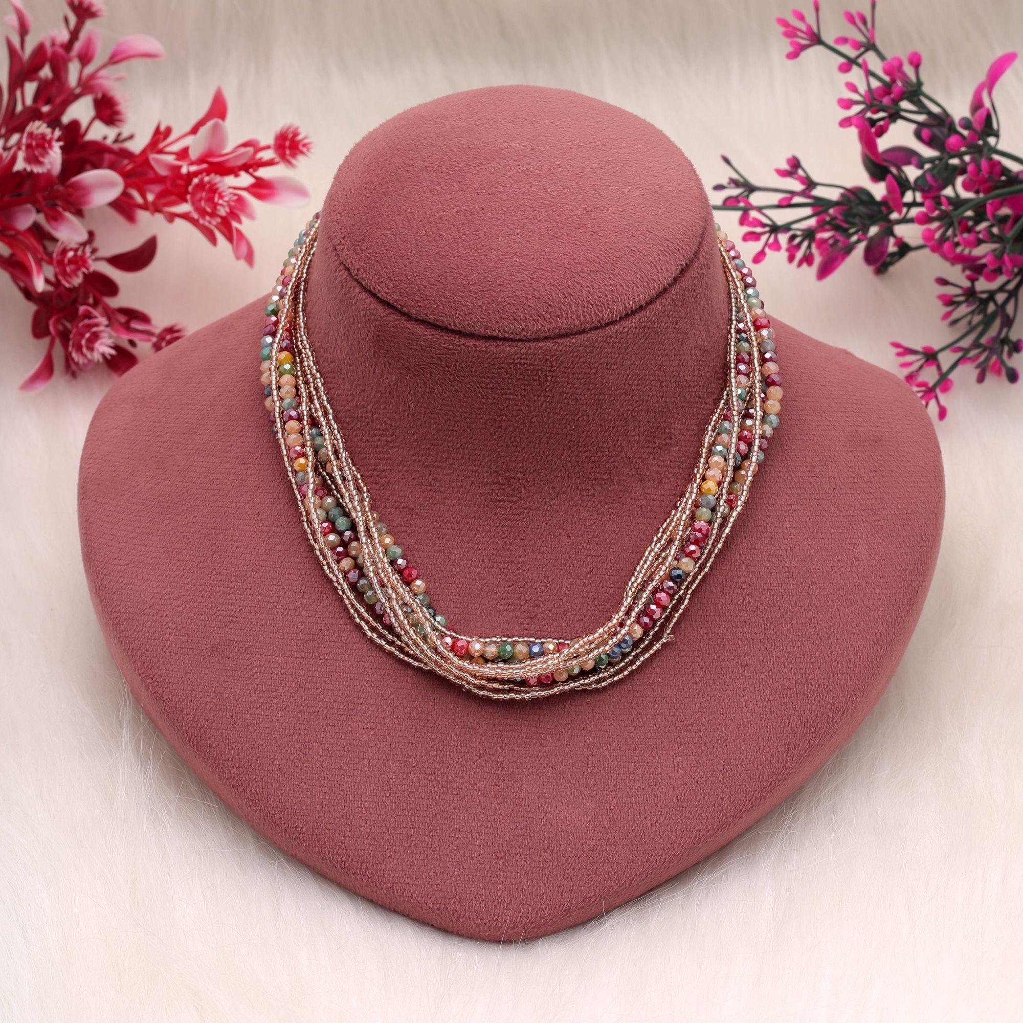 Multi Color Magnetic Beaded Necklace with Modern Design