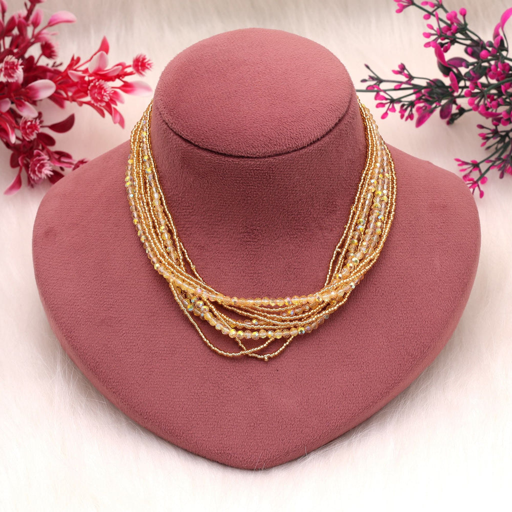 Yellow Color Magnetic Beaded Necklace with Elegant Style