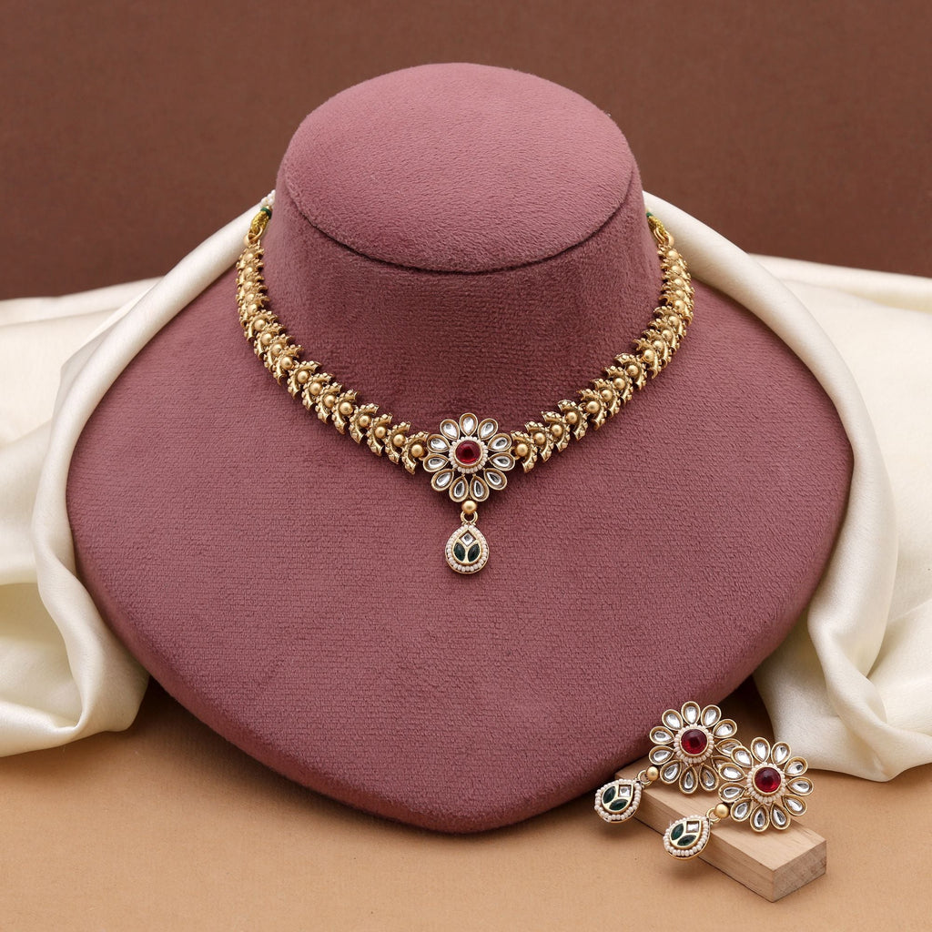 Devotional Matte Gold Necklace Set