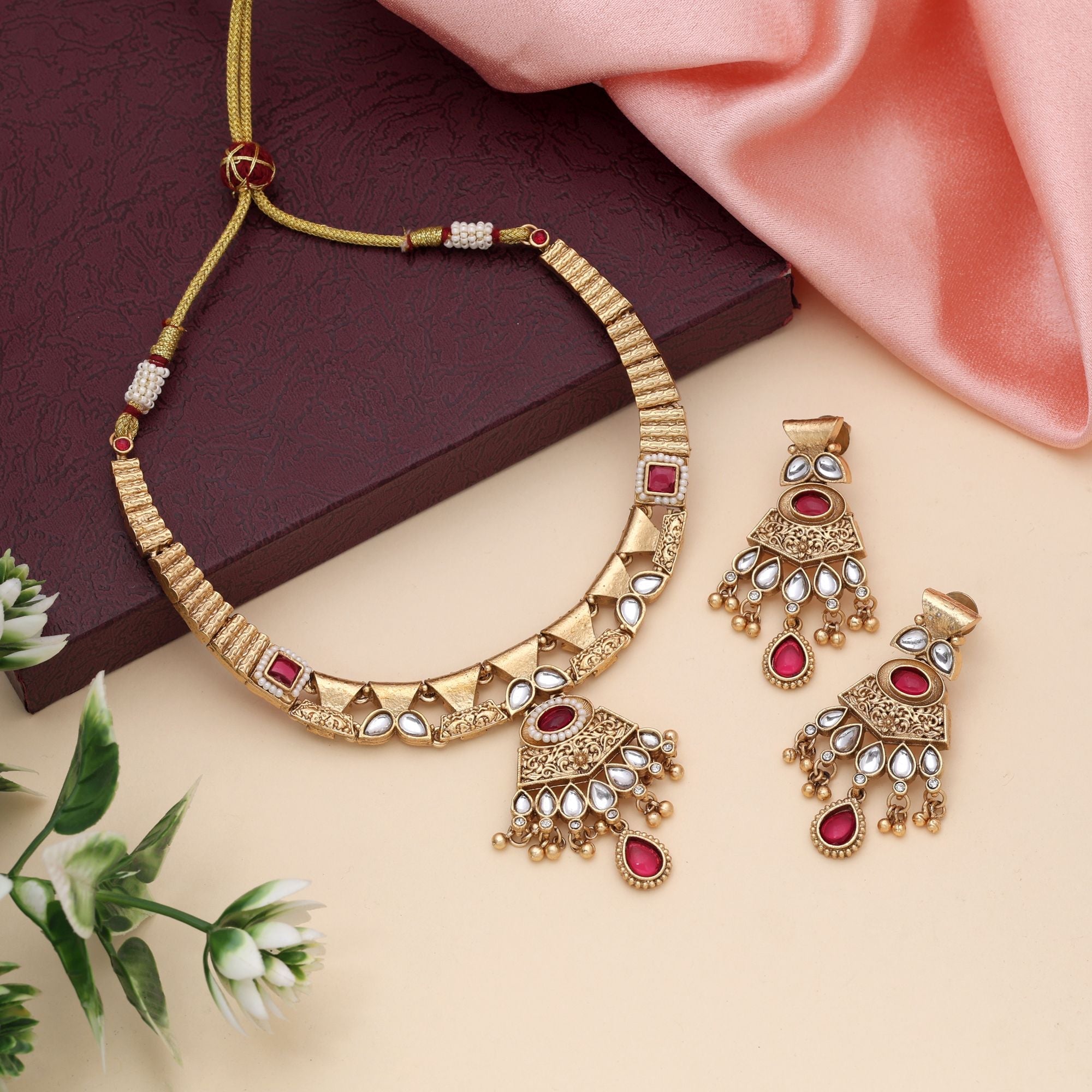 Rani  Elegant Festive Matte Gold Set