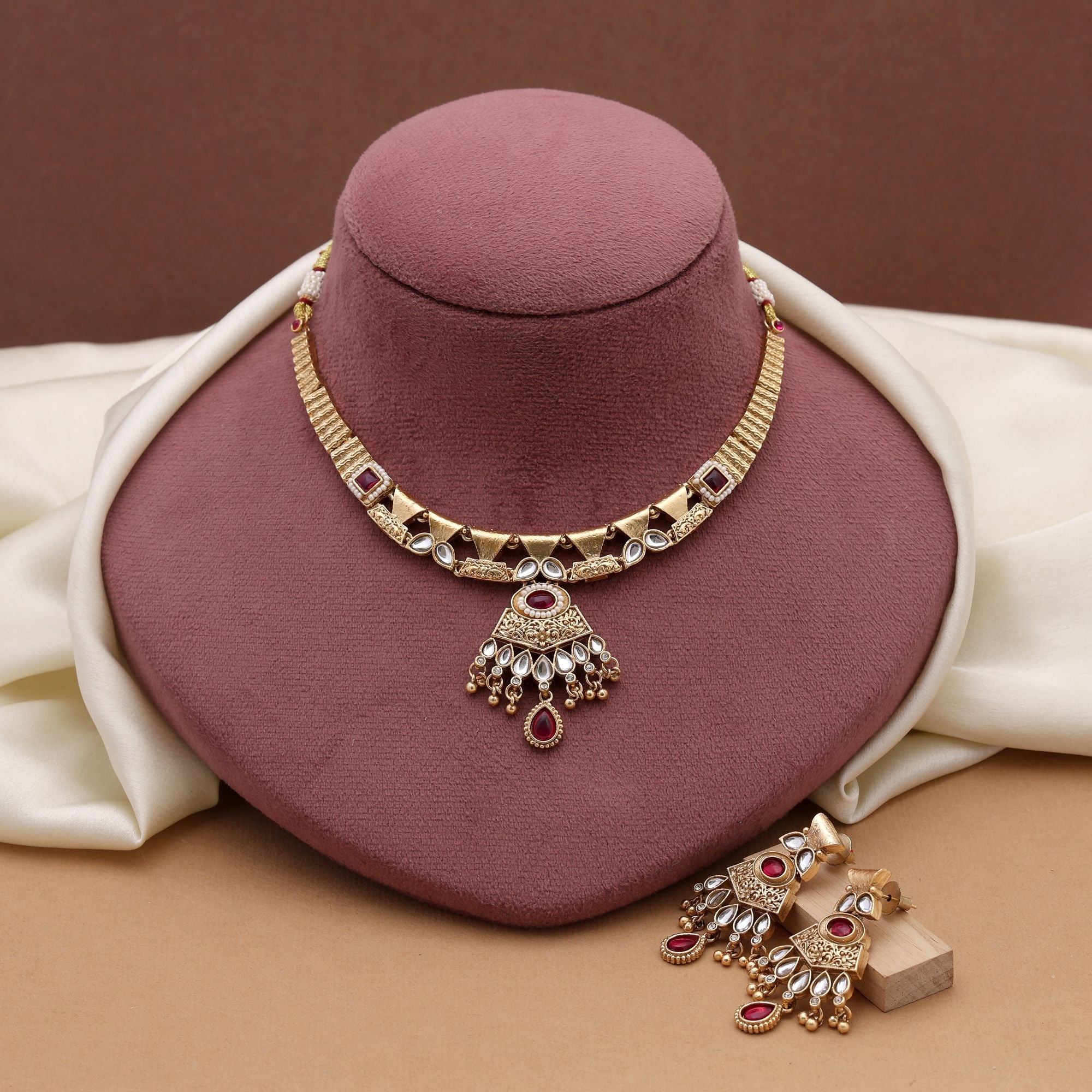 Rani  Elegant Festive Matte Gold Set