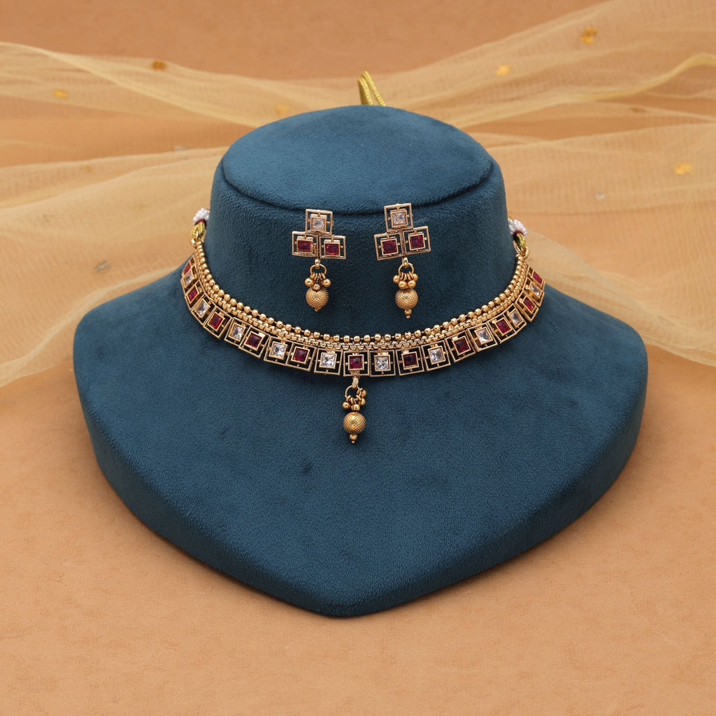 Rani Color Matte Gold Kundan Set