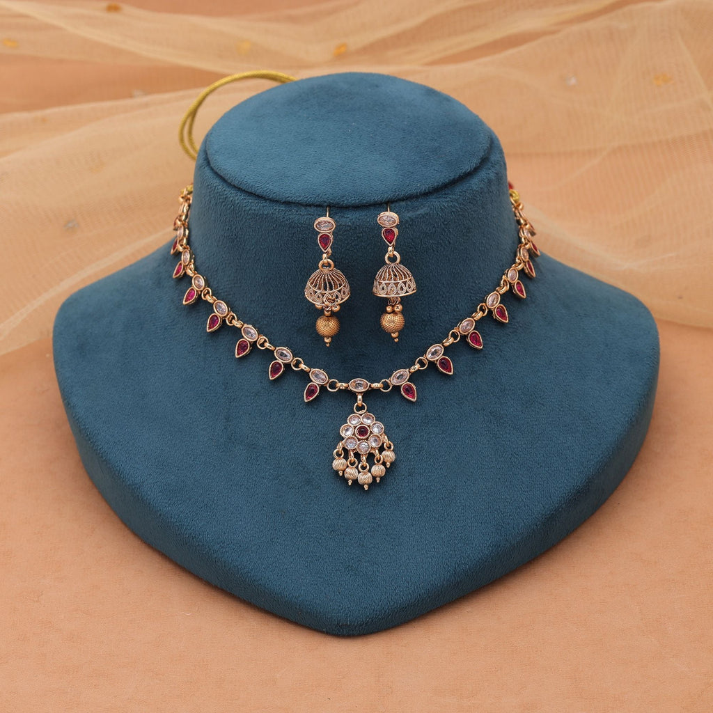 Rani Color Classic Kundan Necklace Set
