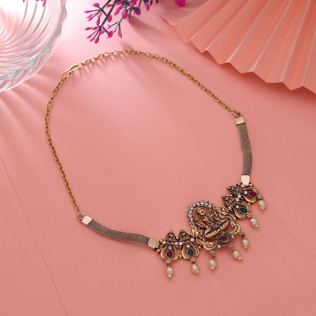 Rani & Green Color Heritage Temple Necklace