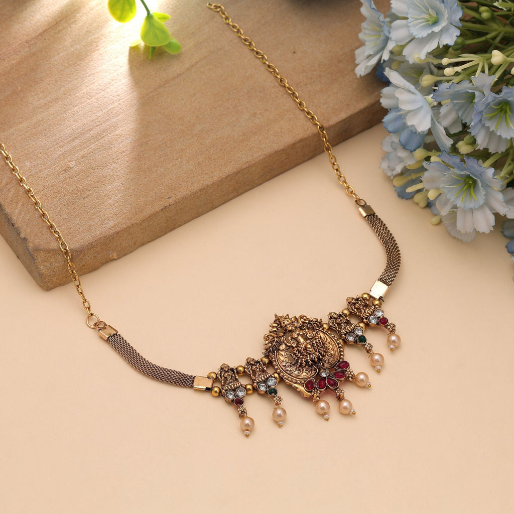 Rani & Green Color Royal Temple Necklace