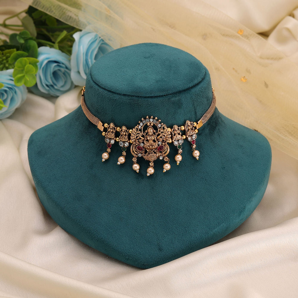 Rani & Green Color South Indian Necklace