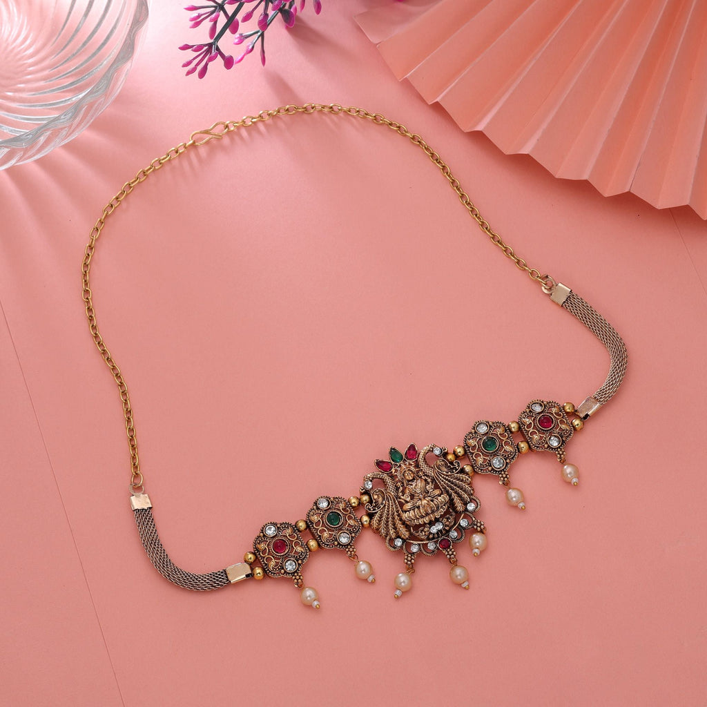 Rani & Green Color Traditional Pattern Necklace