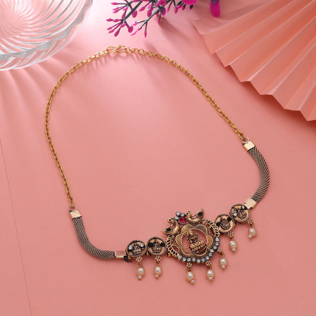 Rani & Green Color Handcrafted Temple Necklace
