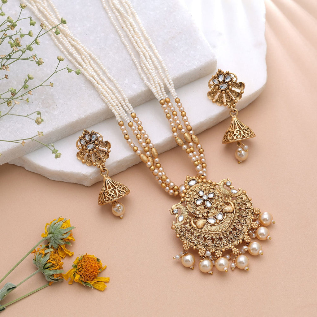 Multi Color Temple Necklace Jewelry Set Bridal Fashion