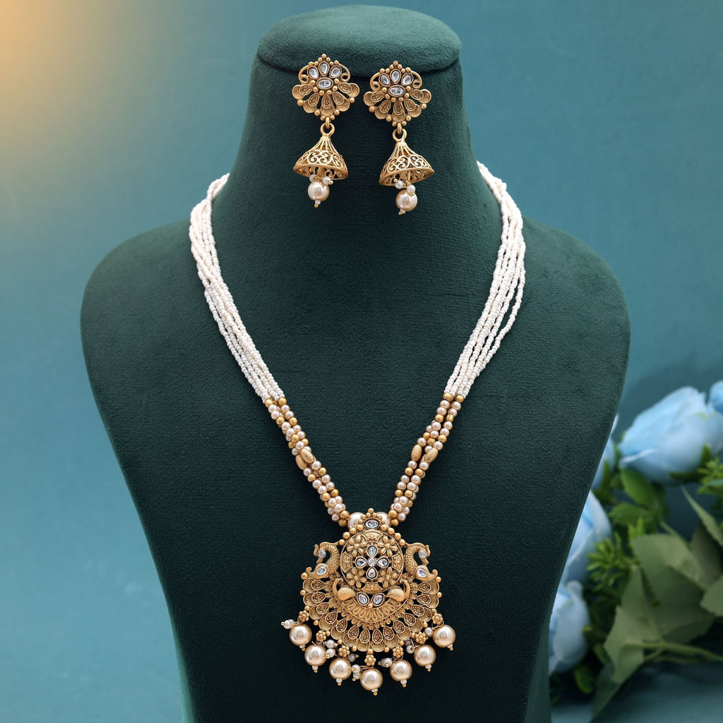 Multi Color Temple Necklace Jewelry Set Bridal Fashion