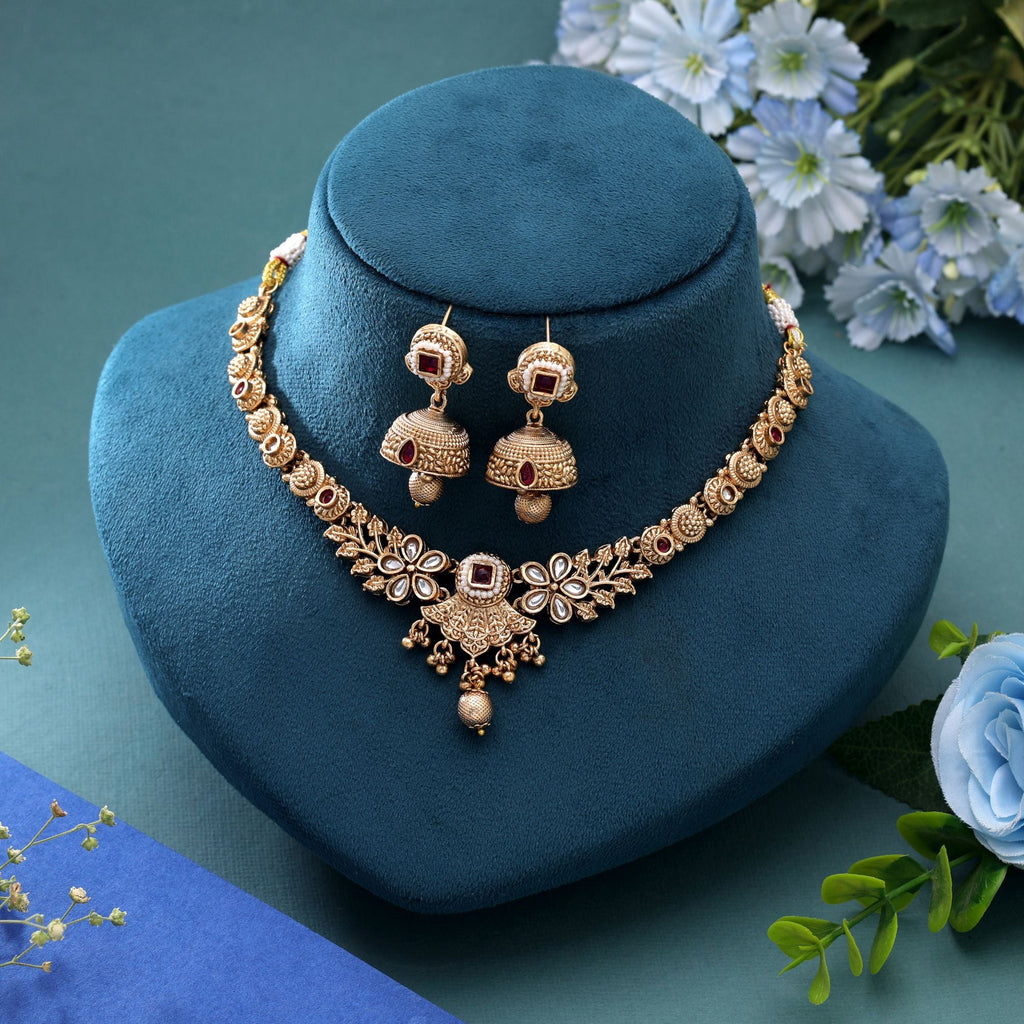 Rani Color Temple Necklace Jewelry Set Designer Appeal