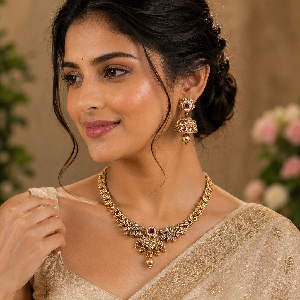 Rani Color Temple Necklace Jewelry Set Designer Appeal