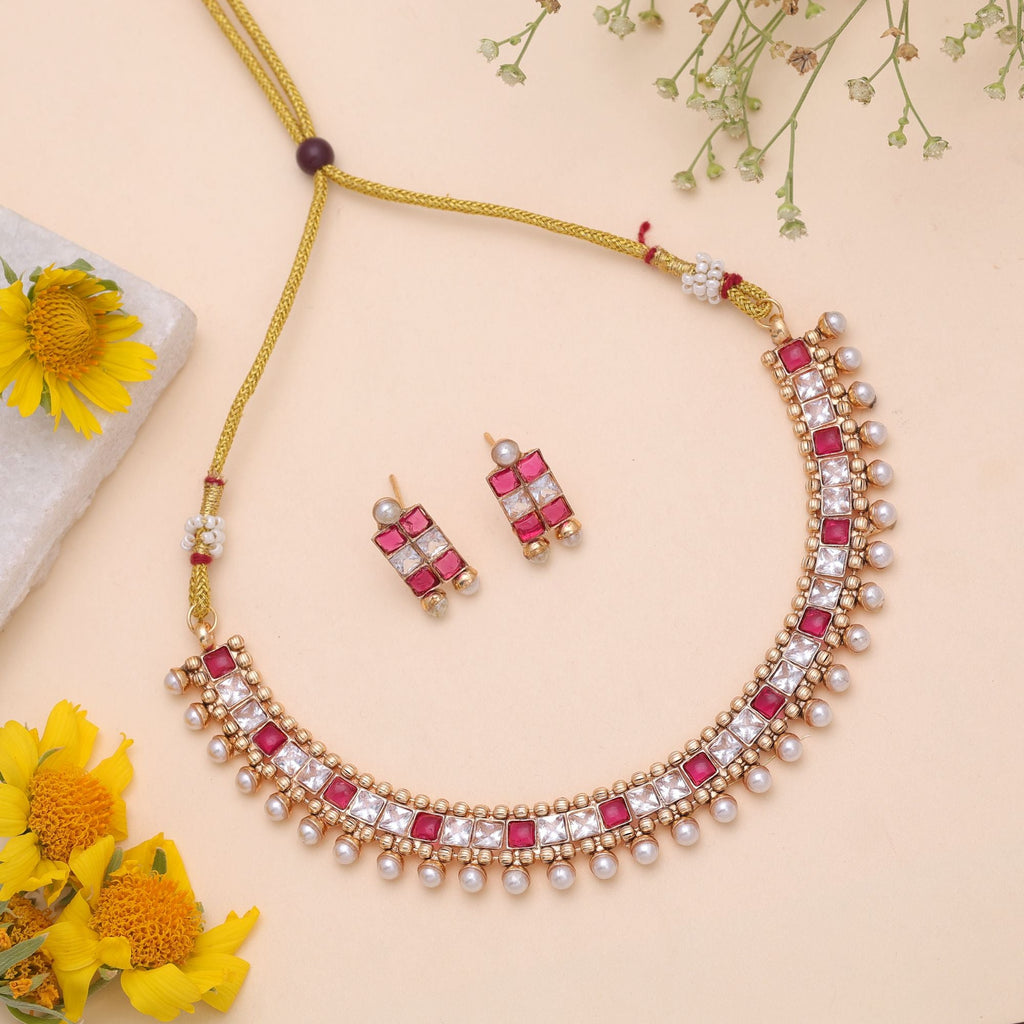 Rani Color Temple Necklace Jewelry Set Handmade Collection