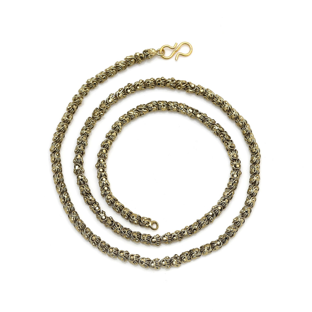 Gold Color Fashion Chain Necklace (Mala) (FNTRDN131GLD)