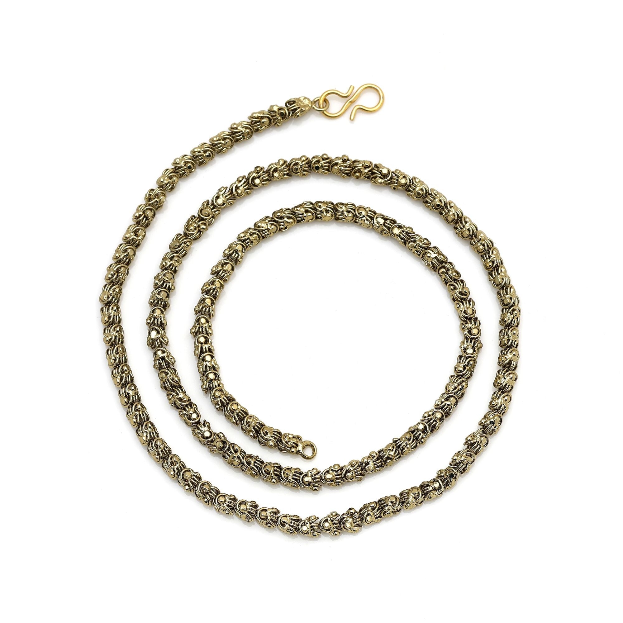 Gold Color Fashion Chain Necklace (Mala) (FNTRDN131GLD)