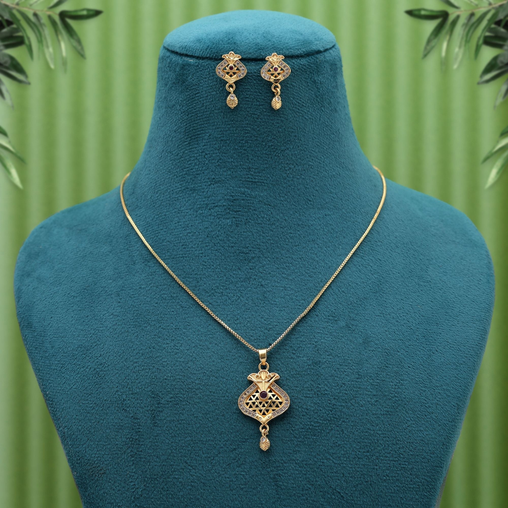 Sophisticated Gold Ethnic Pendant Set