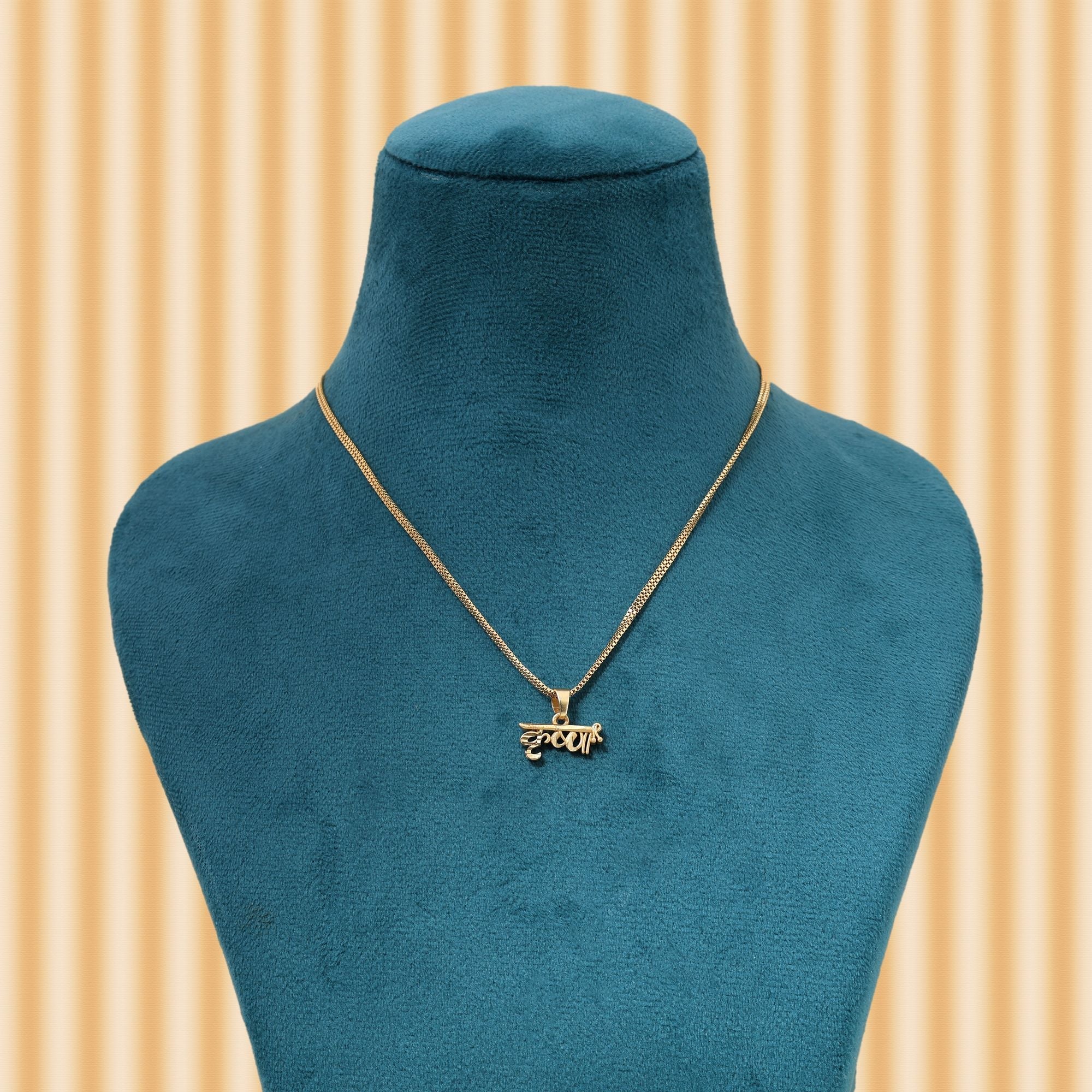 Gold Color Chain Pendant Inspired Lord Krishna Theme For Devotional Styling