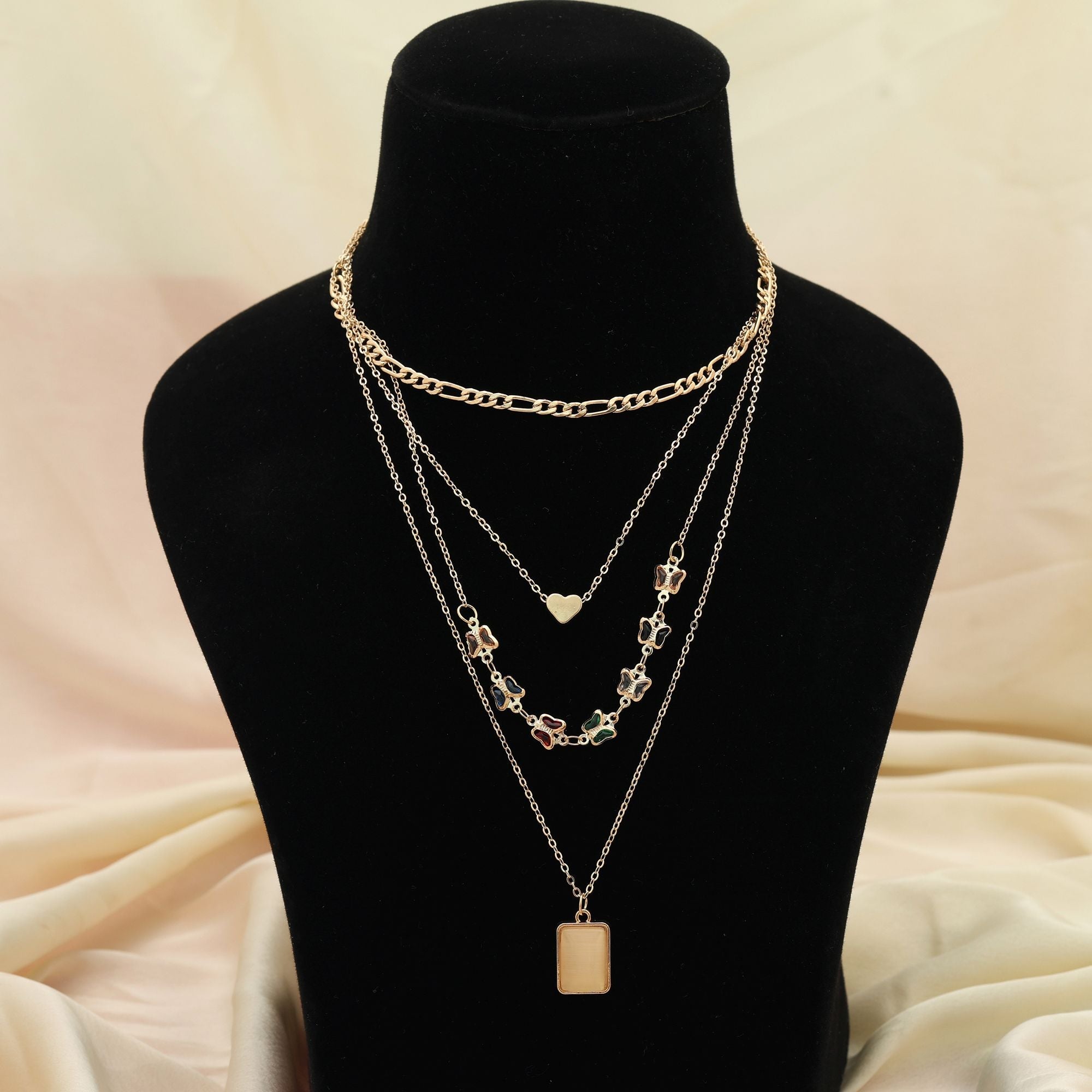Multi Color Multi Layer Chain Necklace Trendy Style