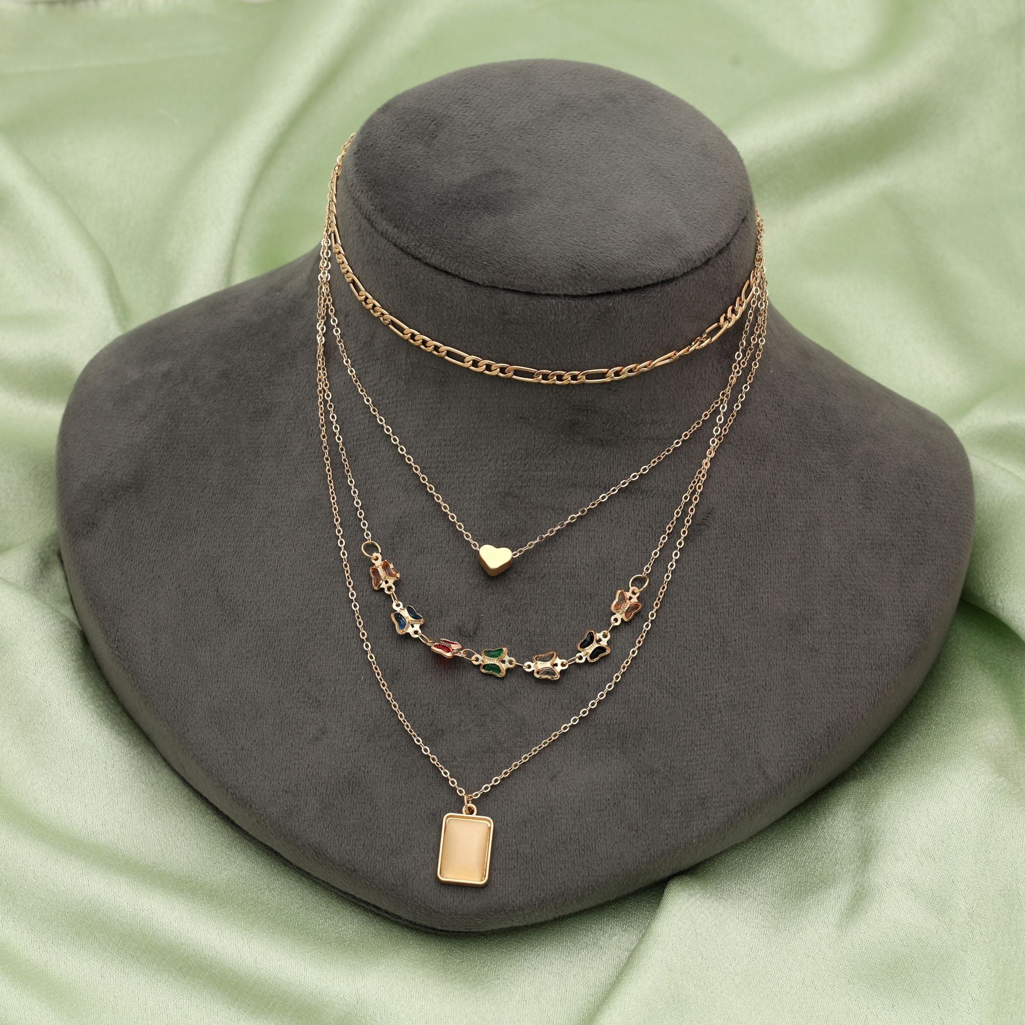Multi Color Multi Layer Chain Necklace Trendy Style