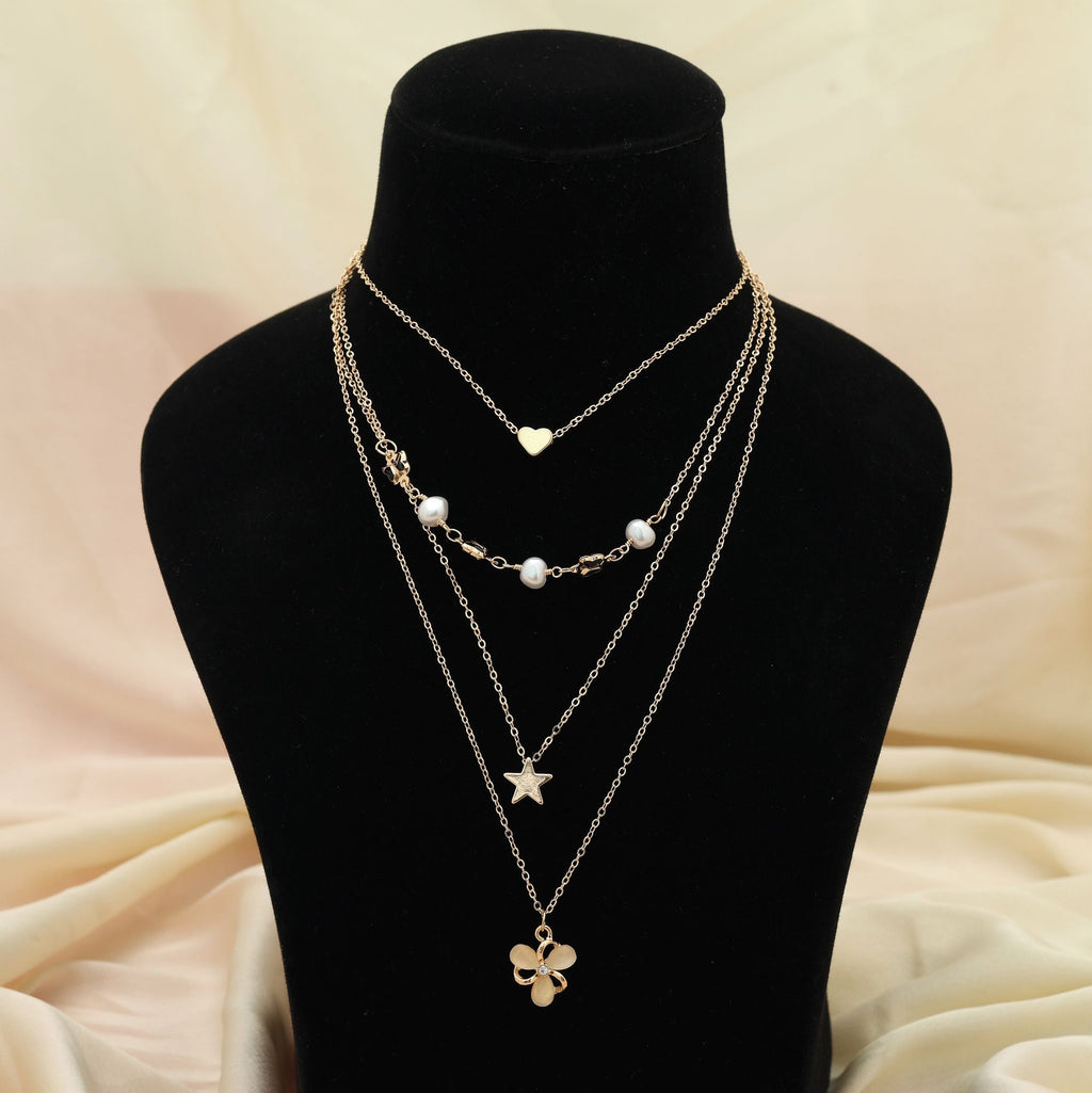 Multi Color Multi Layer Chain Necklace Everyday Style