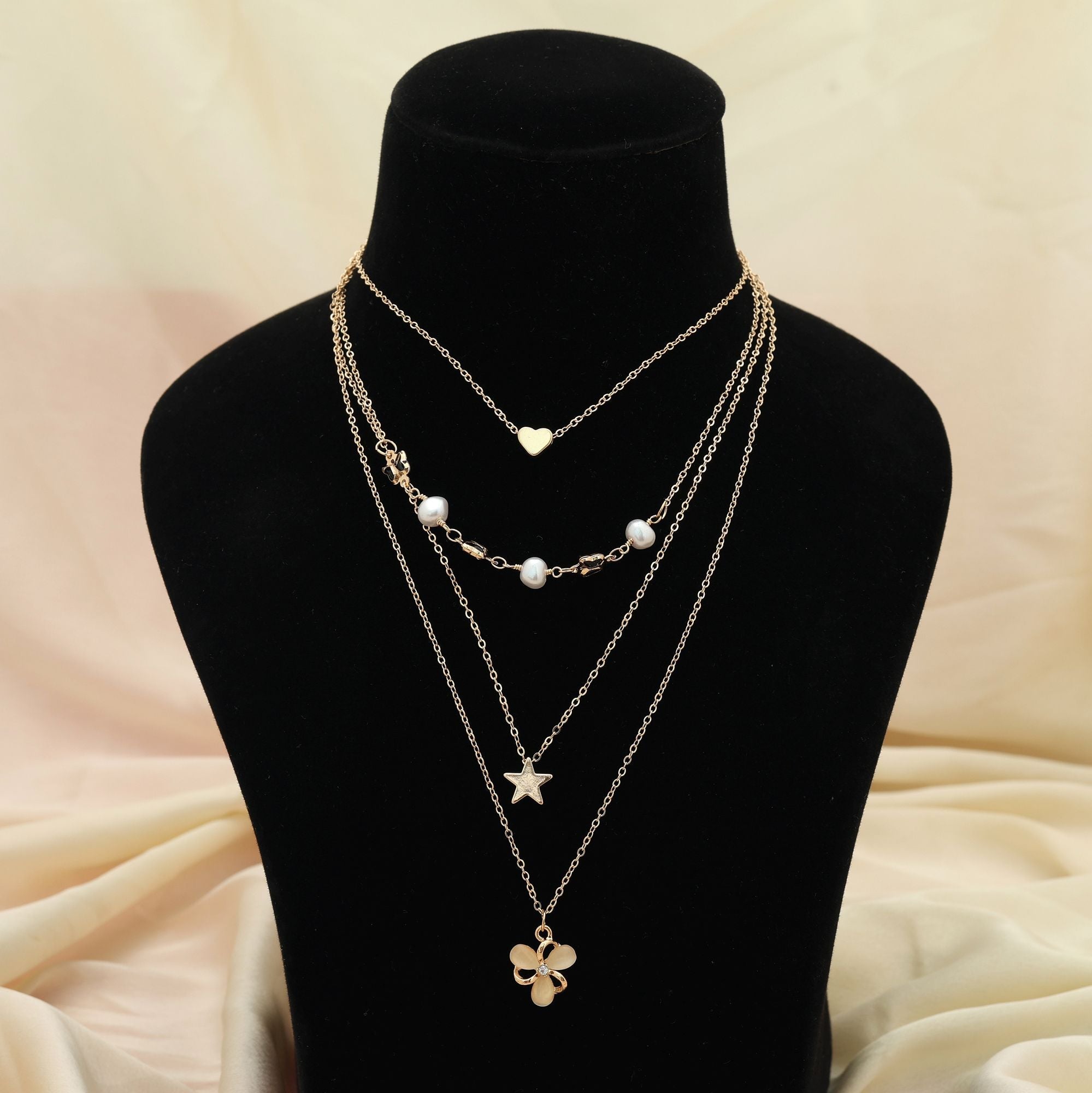 Multi Color Multi Layer Chain Necklace Everyday Style