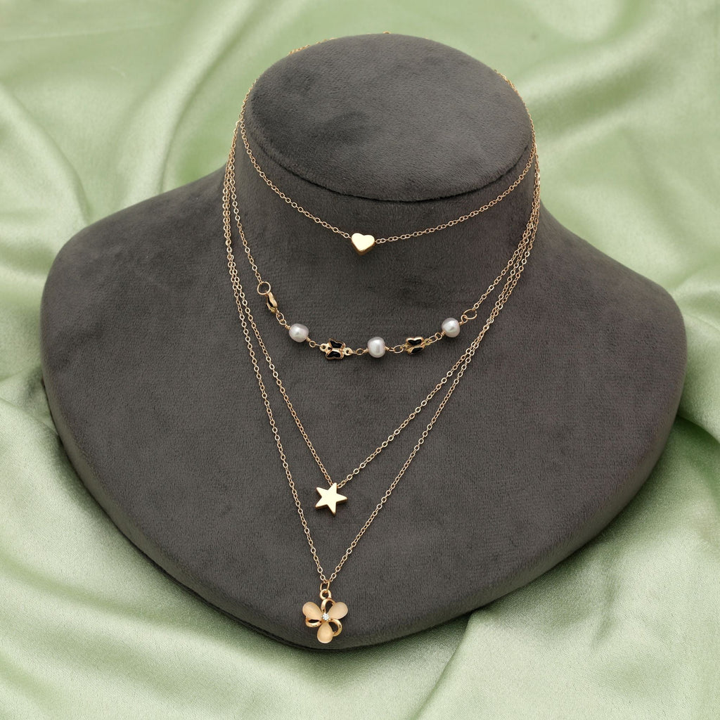 Multi Color Multi Layer Chain Necklace Everyday Style