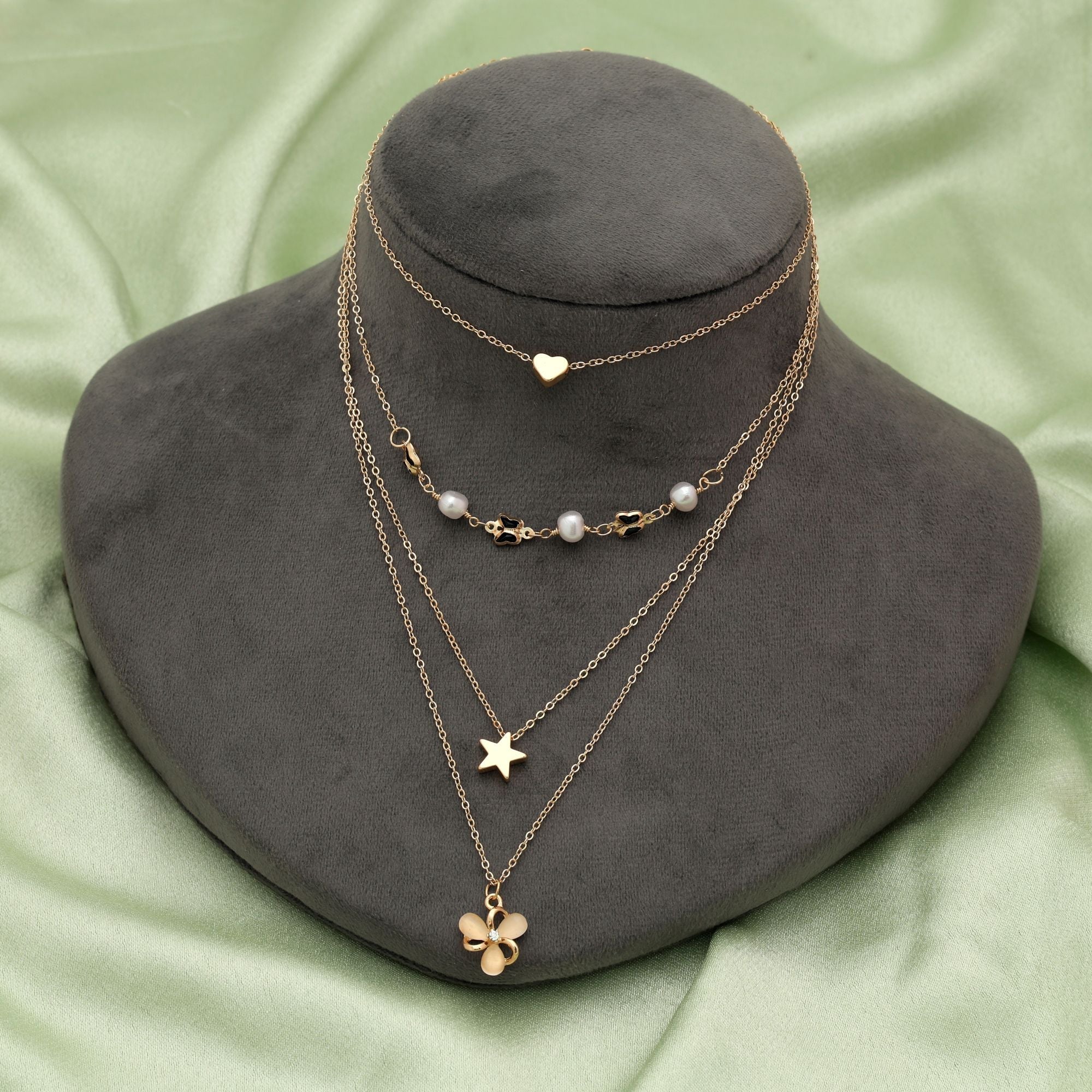 Multi Color Multi Layer Chain Necklace Everyday Style