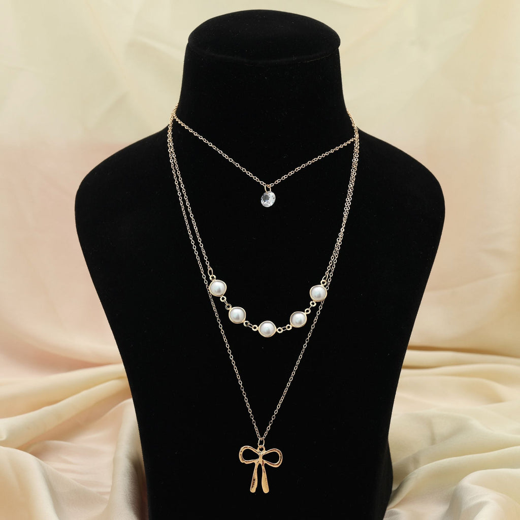 Gold Color Multi Layer Chain Necklace Premium Style